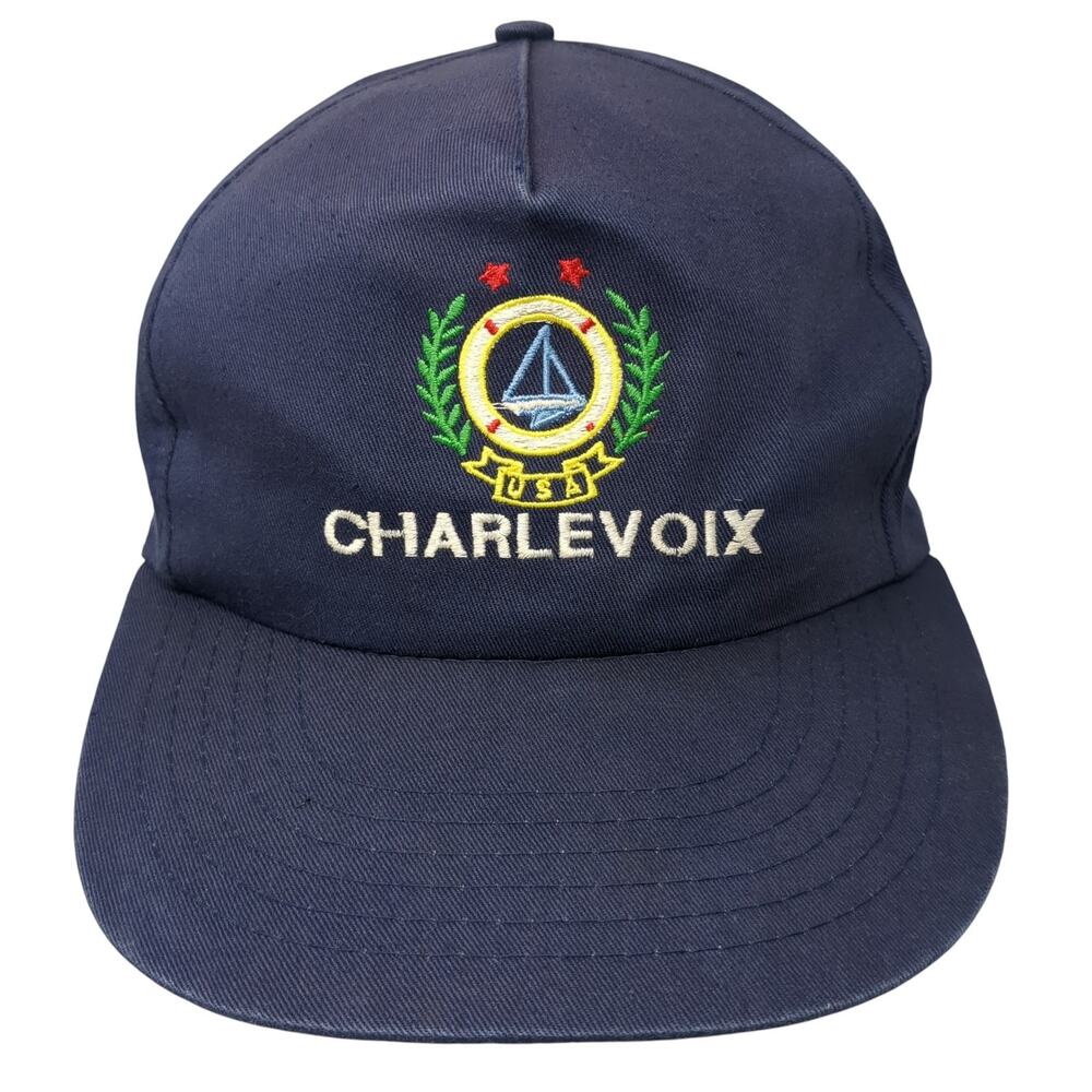 Charlevoix Snapback 5 Panel Cap Blue One Size Adjustable Embroidered JHats